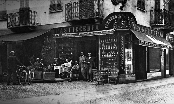 Ferrero’s 1st confectioner’s in Alba, opened by the Ferrero family