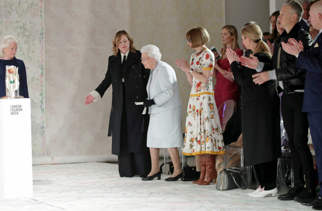 Queen Elizabeth II at London Fashion Week